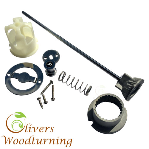 WoodRiver - Ceramic Hand Crank Salt or Pepper Mill Grinder Mechanism  Turning Kit - Chrome